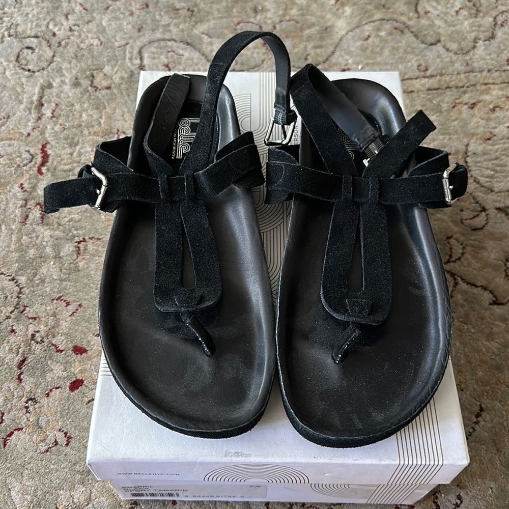Belle by Sigerson Morrison - black suede leather sport sandals - NEVER WORN